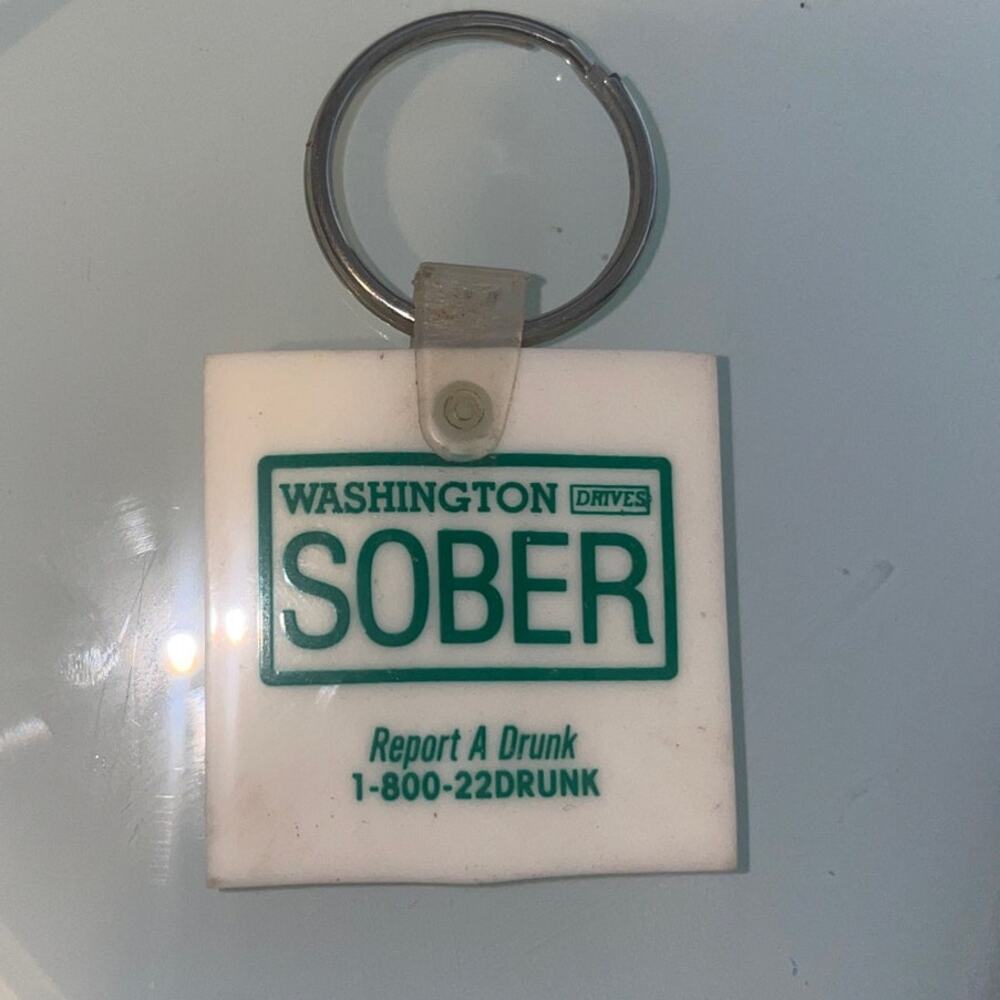 RARE Vintage SOBER, BUCKLE UP Keychain
